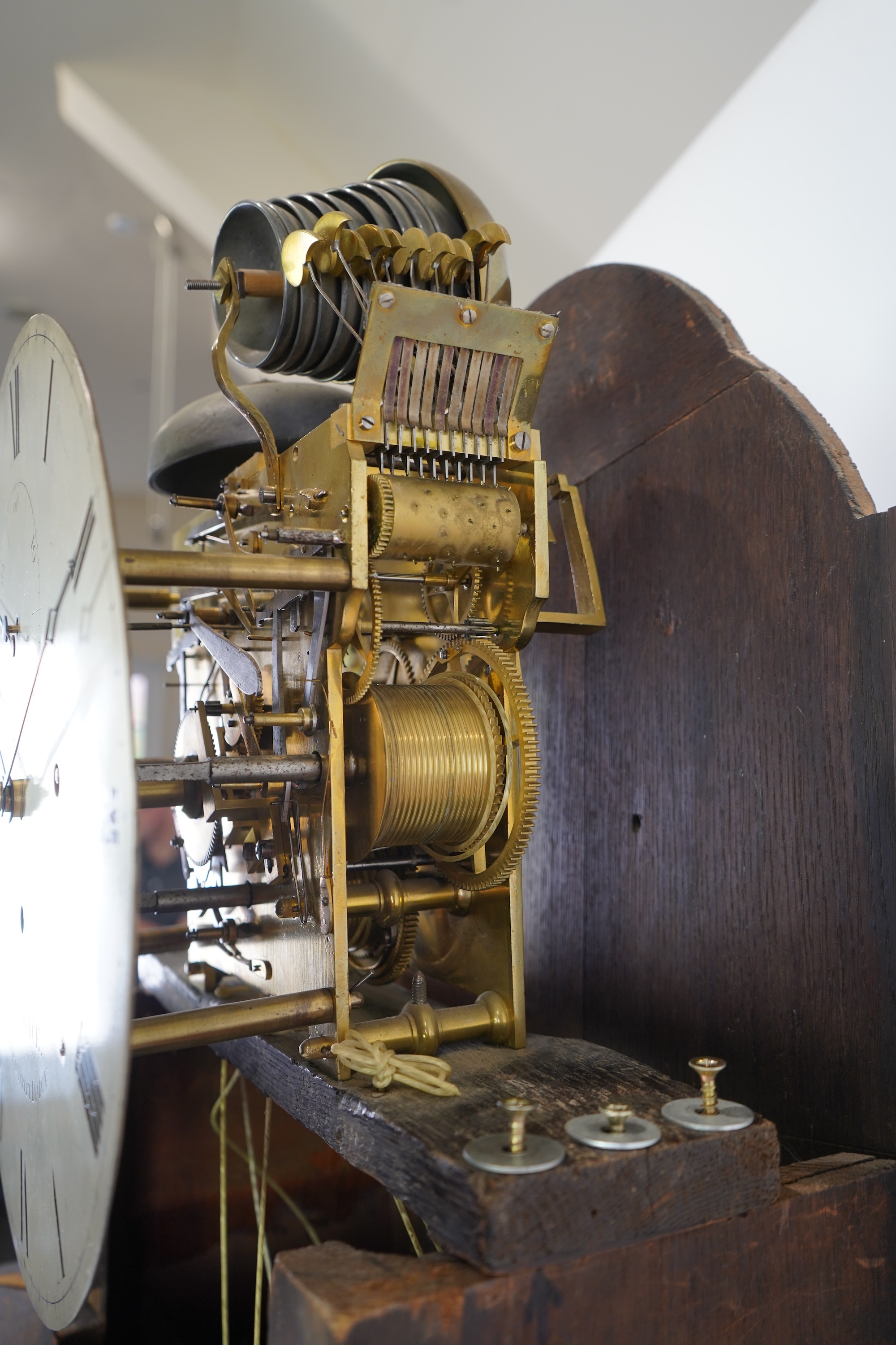A George III mahogany and brass mounted longcase regulator by S & C Joyce, Lombard Street, London